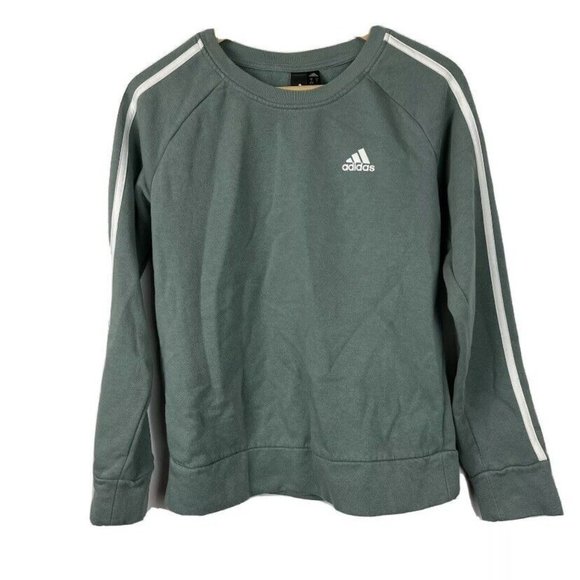adidas Tops - Adidas Womens Small Long Sleeve Fleece Crewneck Pullover Sweatshirt Sweater Logo